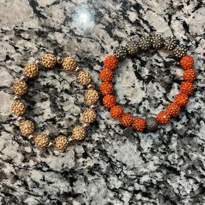 Stretchy peach and orange bracelet